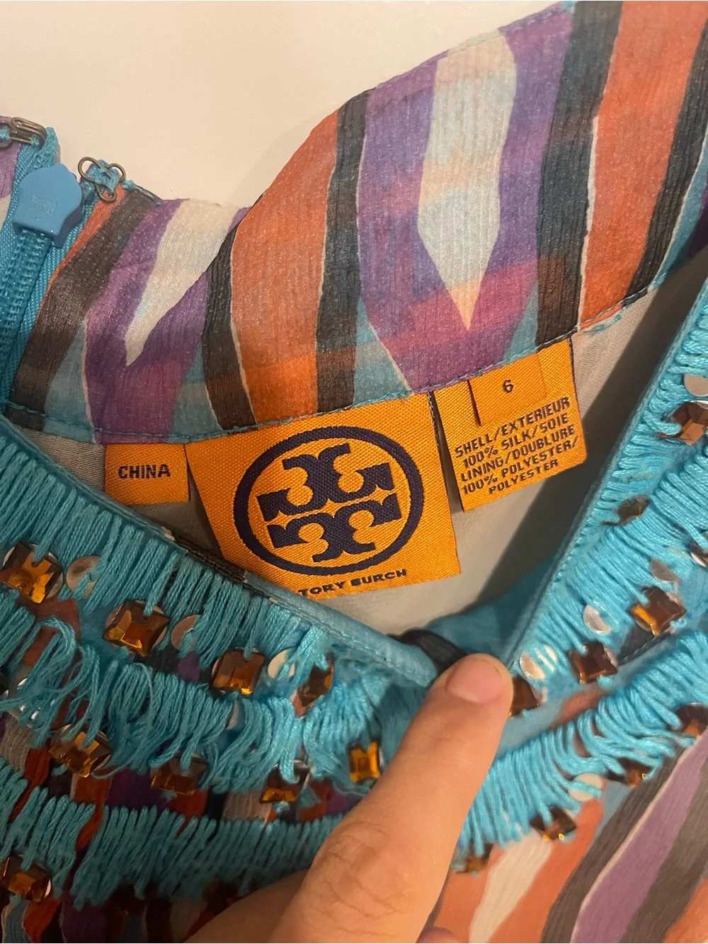 Tory Burch Multicolor Beaded Sleeveless Camisole
